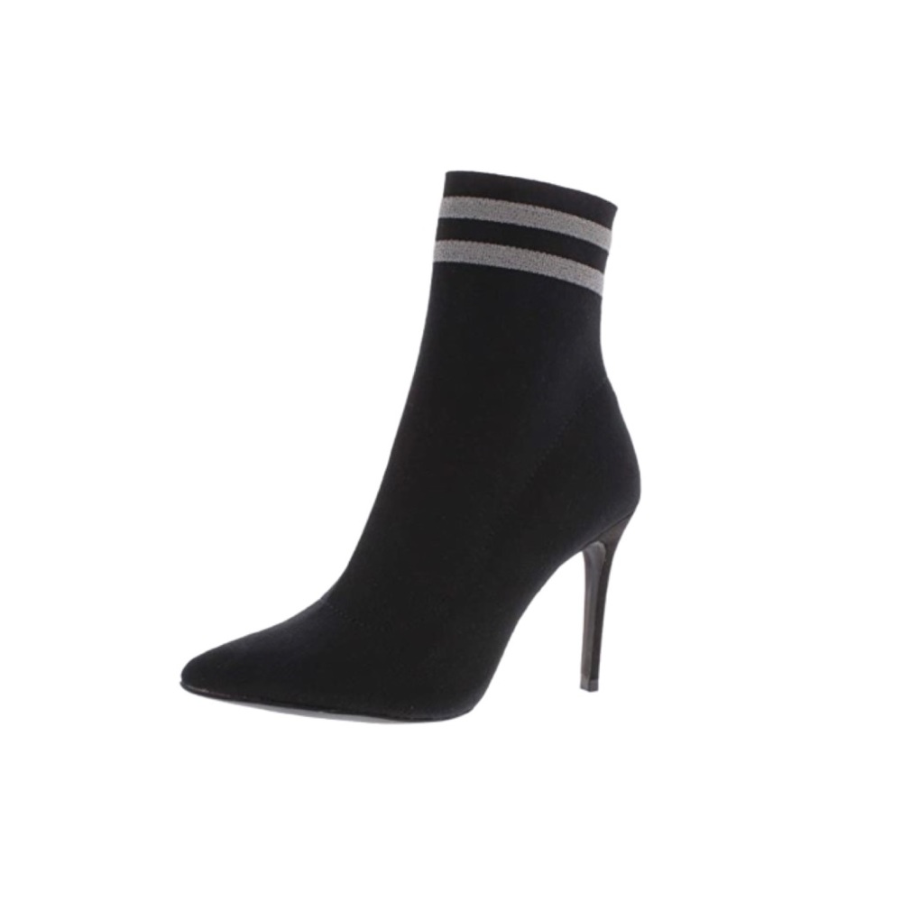 Steve Madden Cookie Knit Striped Sock Boot in Black Women’s Size 5.5